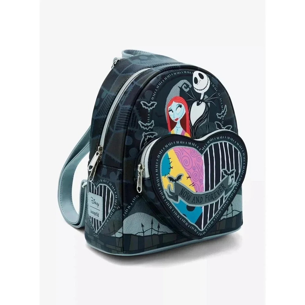 Loungefly The Nightmare Before Christmas Jack & Sally Split Heart Mini Backpack